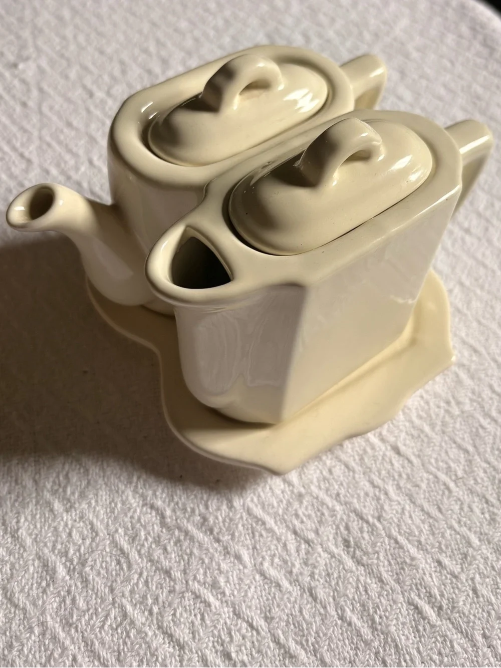 RESTORATION HARDWARE: Le Thé Pour Deux (“Tea For Two”) White Porcelain Tea Set